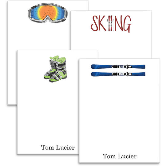 Skiing Mini Notepad Set